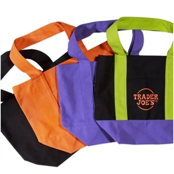 TRADER JOE'S LIMITED EDITION CANVAS MINI TOTES SET FOUR - Picture 1 of 5